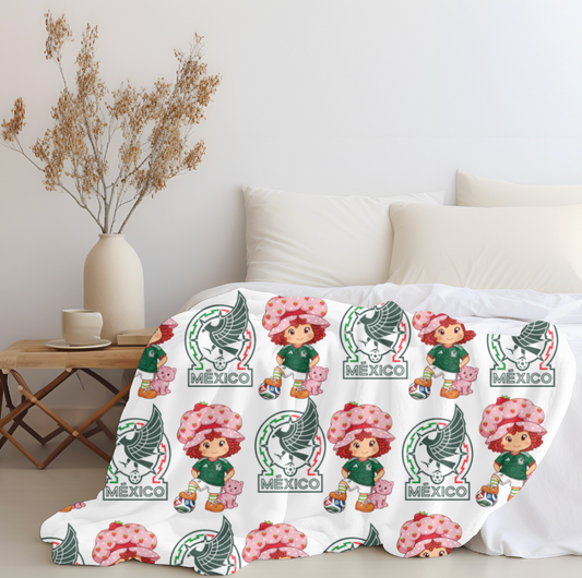 Strawberry x Mexico Plush Blanket