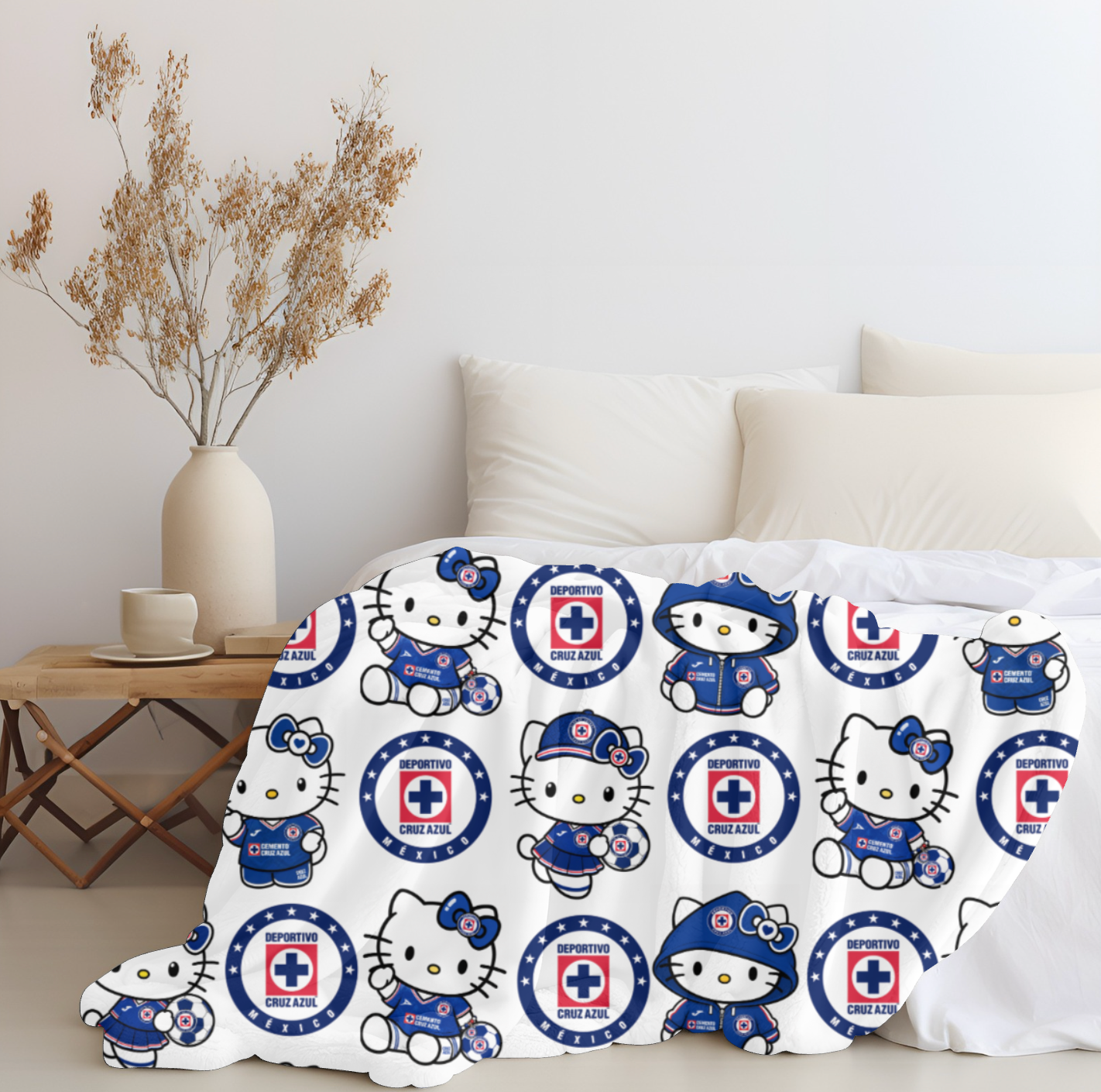 Hello Cruz Azul Plush Blanket