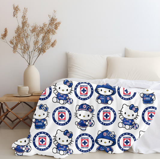 Hello Cruz Azul Plush Blanket