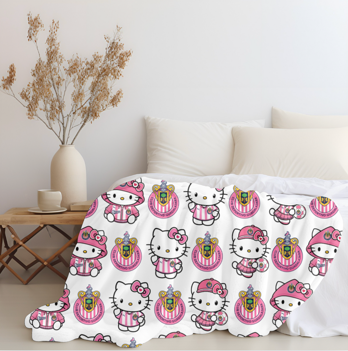 Hello Chivas Pink Plush Blanket
