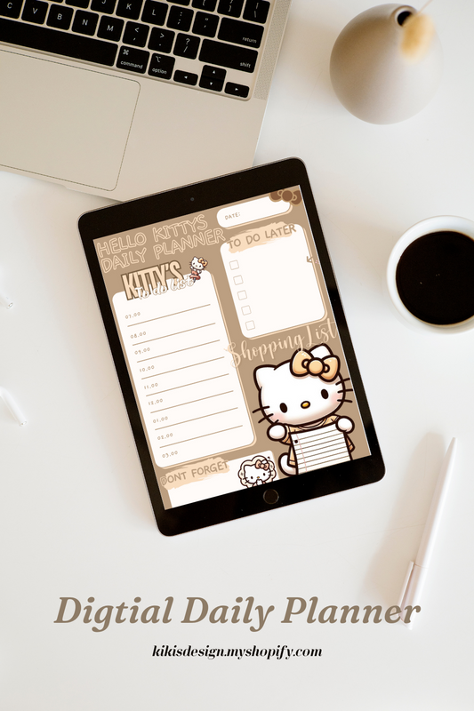 Hello Kitty Daily Planner: Cozy Cream | Digital Planner | Dreamy Days Collection