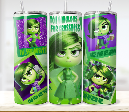 Inside Out: Disgust | 20 oz Tumbler Wrap | Digital Download |