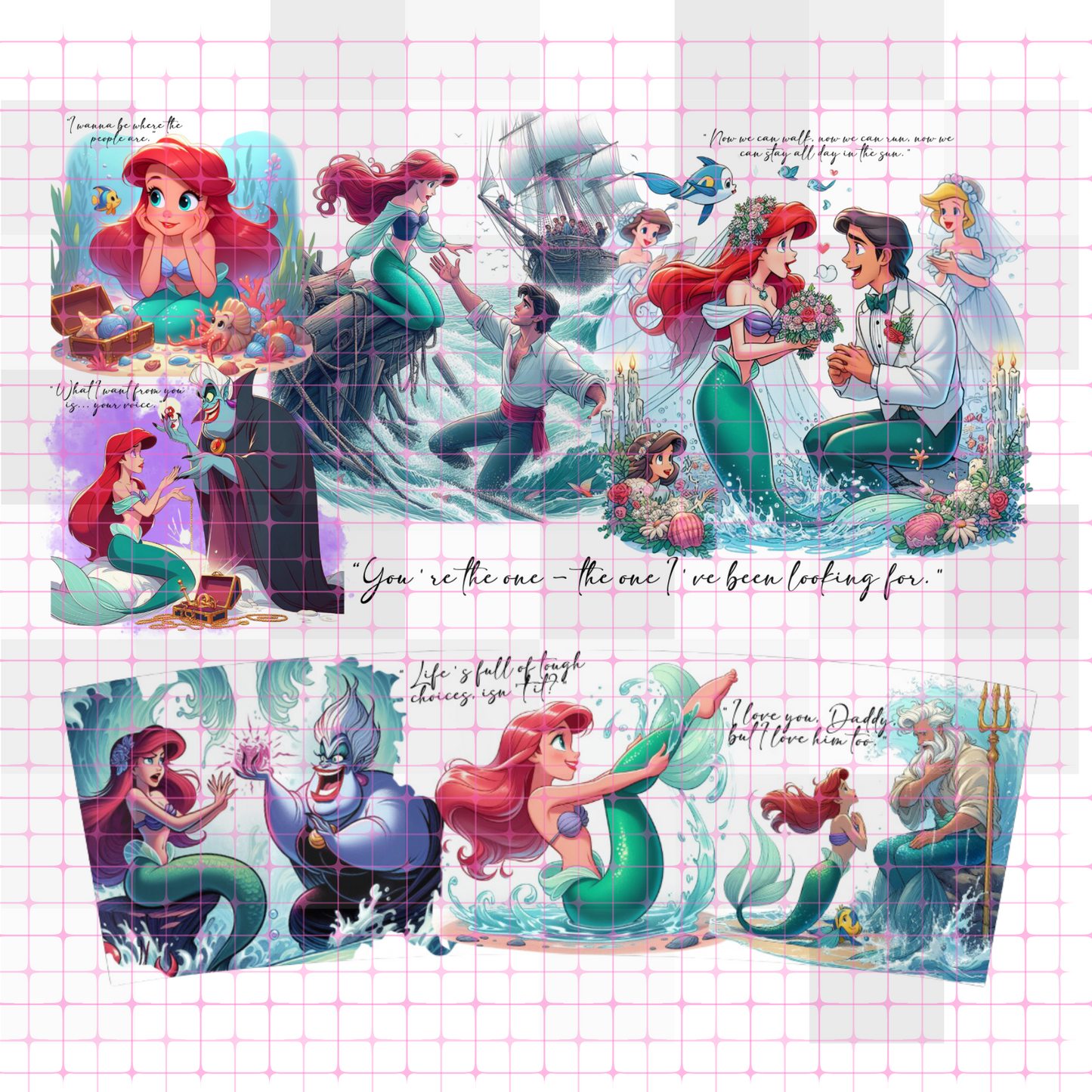 40 oz Tumbler Wrap: Ariel & Erics Journey | Digital Download