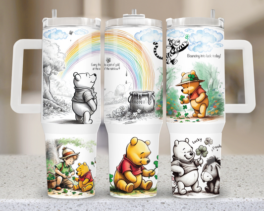 Lucky Winnie the Pooh | 40 oz Tumbler Wrap | Digital Download