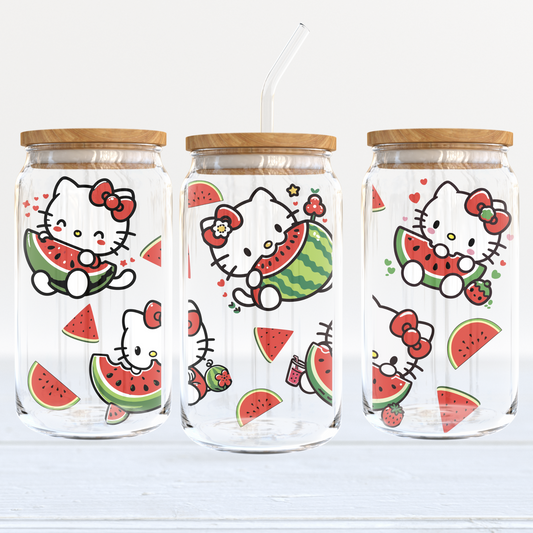 Hello Kitty Watermelon Glass Can Wrap | Digital Download |